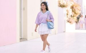 Soft Girl Jersey Outfit With Pastels