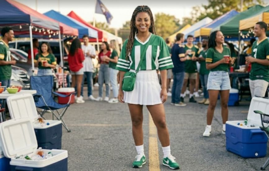 The Sporty Pleated Skirt Look